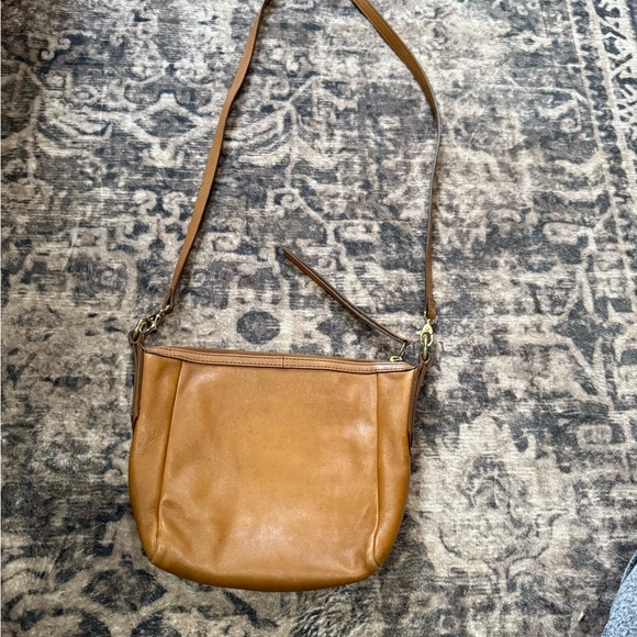 Fossil Leather Crossbody Bag Purse 1954 Camel Brown - Picture 5 of 9